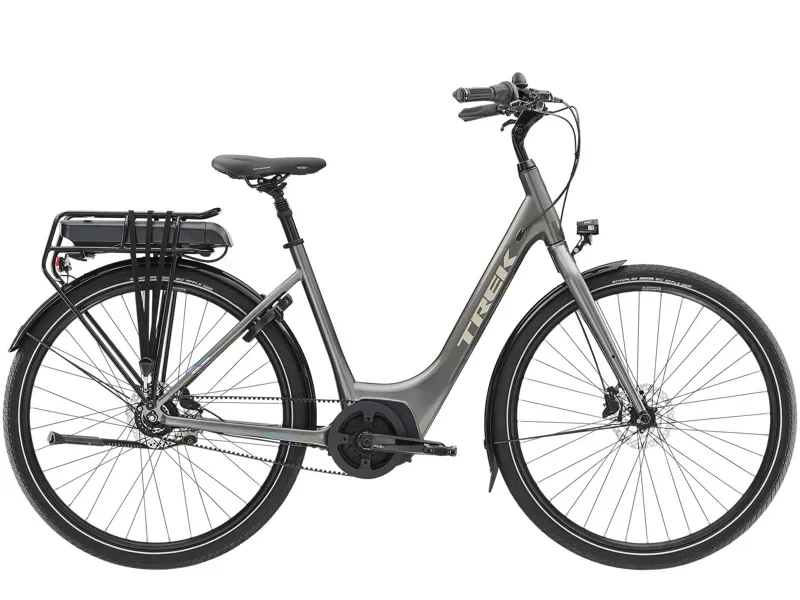 2019 Trek UM4+ Lowstep Womens Electric Hybrid Bike in Grey